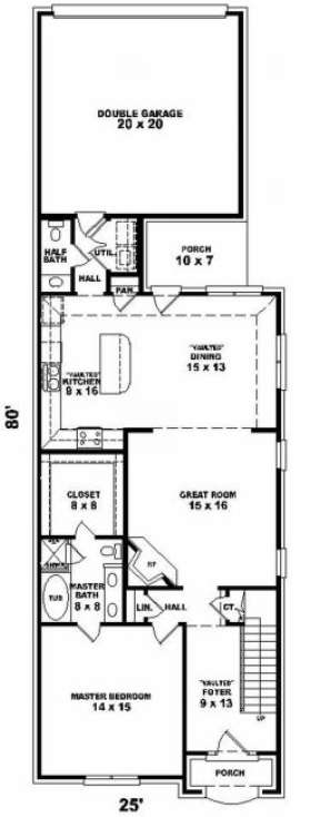 First Floor for House Plan #053-00256