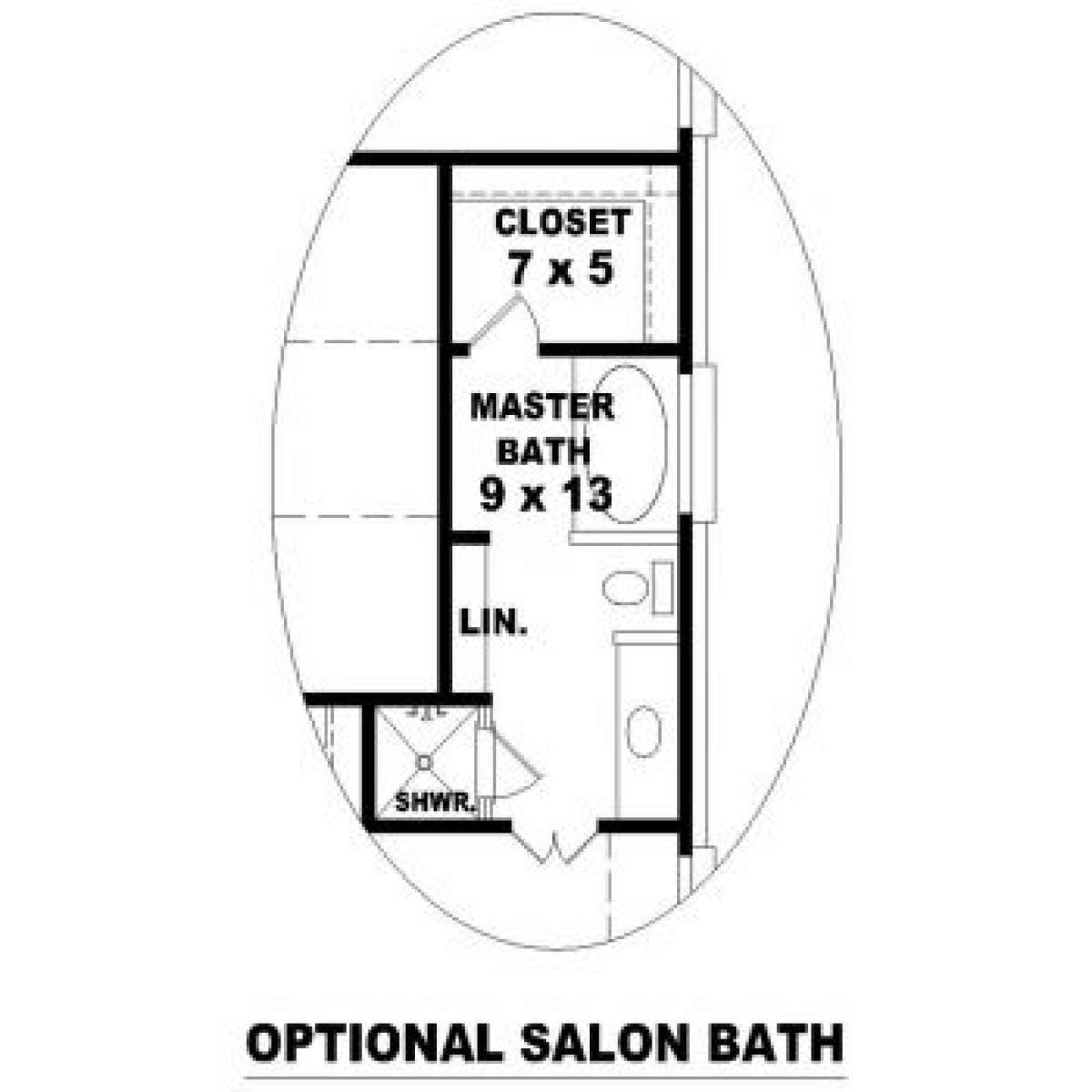 Optional Master Bath for House Plan #053-00257
