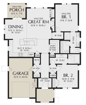 Cottage Plan 1 285 Square Feet 2 Bedrooms 2 Bathrooms 2559 00915 Cottage Plan 1 285 Square Feet 2 Bedrooms 2 Bathrooms 2559 00915