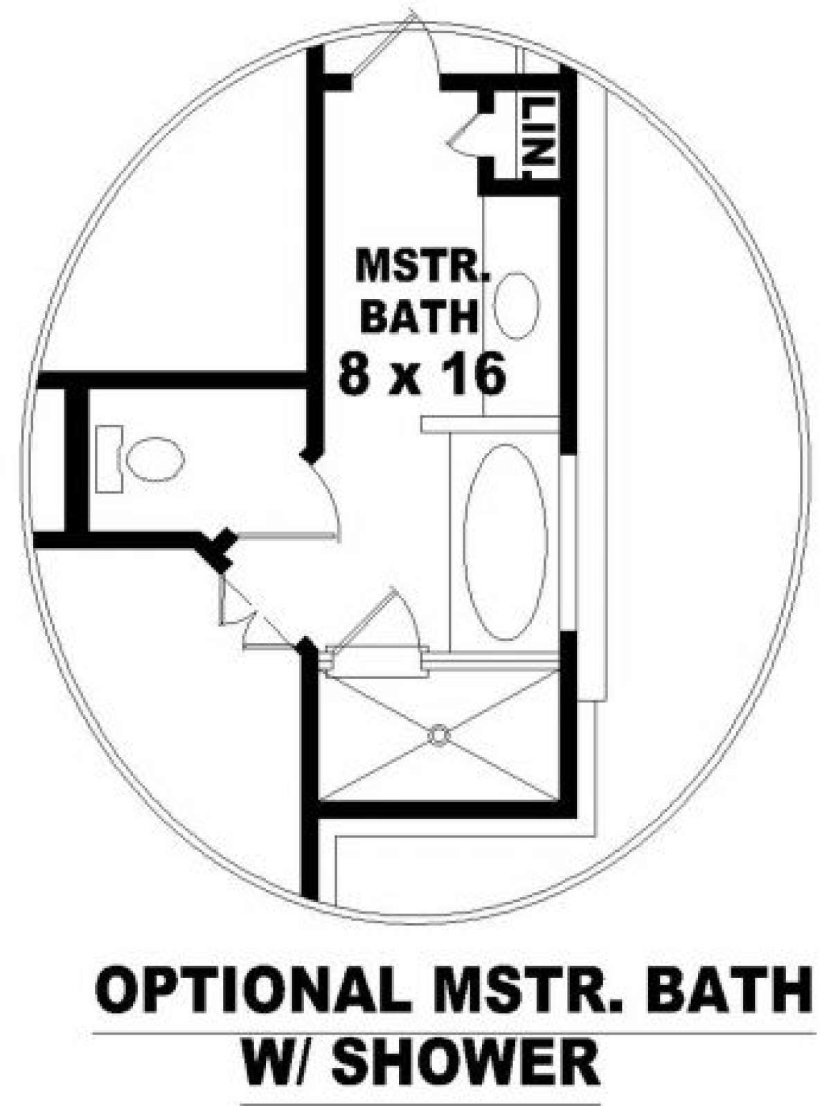 Optioanl Master Bath for House Plan #053-00258