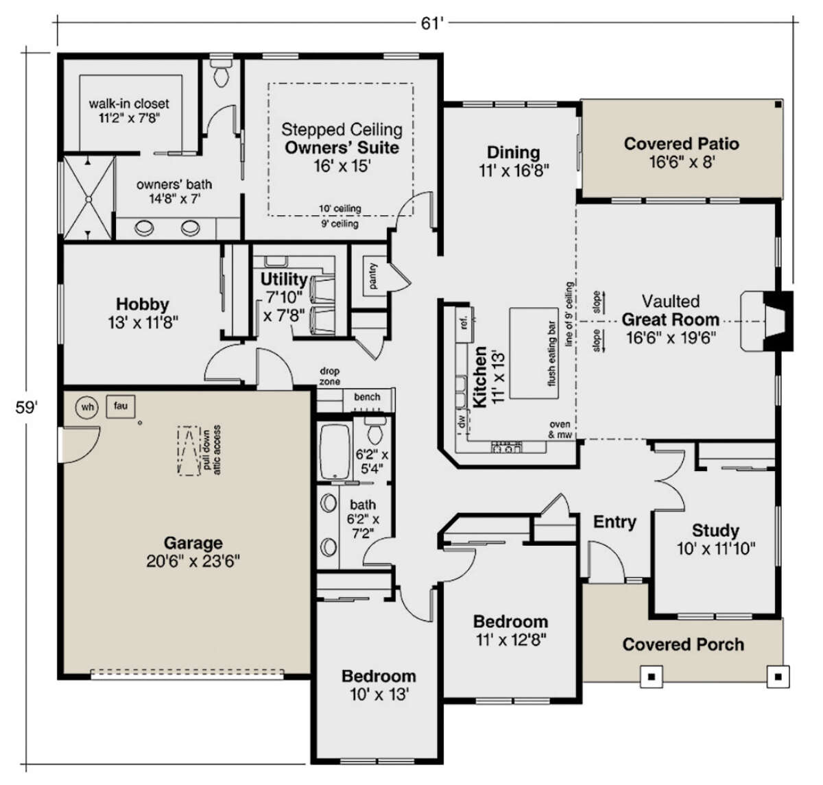 Main Floor for House Plan #035-00896