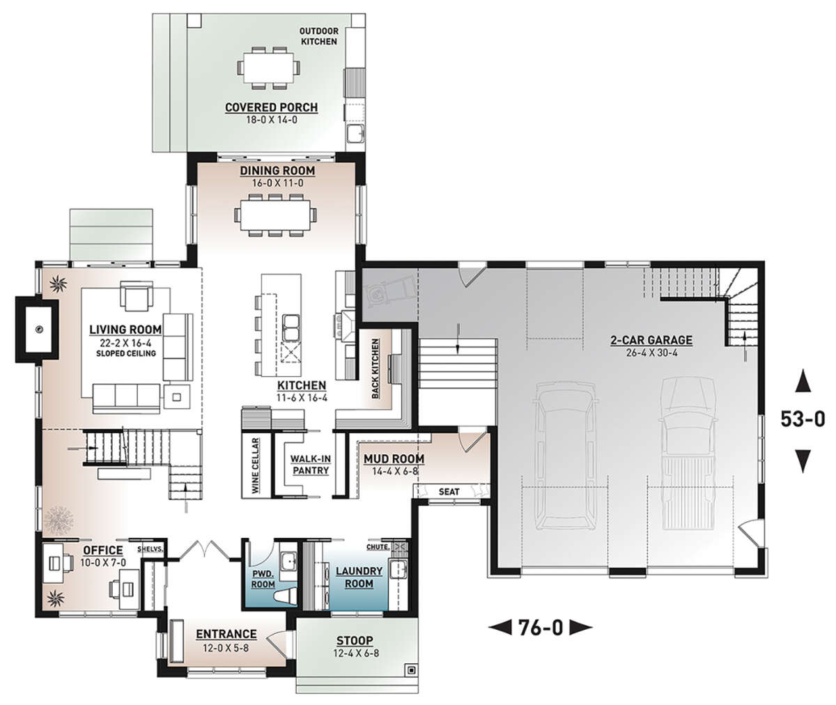 Main Floor for House Plan #034-01285