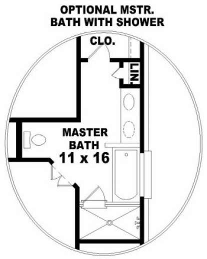 Optional Master Bath for House Plan #053-00259