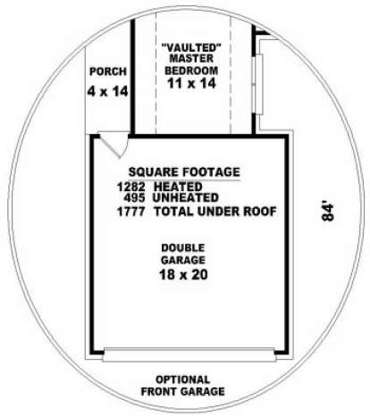 Optional Front Garage for House Plan #053-00259