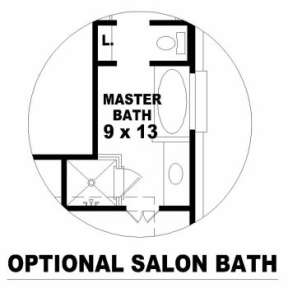 Optional Master Bath for House Plan #053-00260