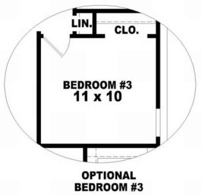 Optional Bedroom 3 for House Plan #053-00261