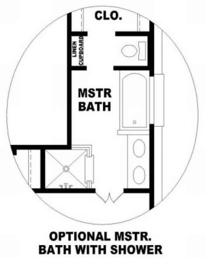 Optional Master Bath for House Plan #053-00261