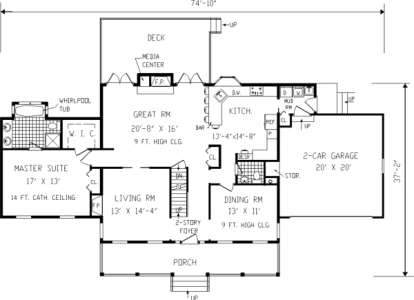 Main Floor for House Plan #033-00055