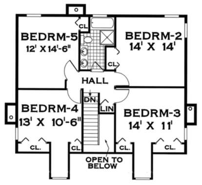 Upper Floor for House Plan #033-00055