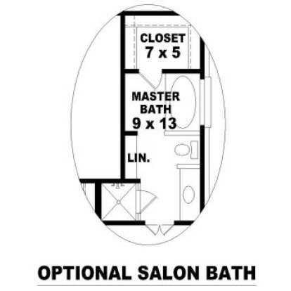 Optional Master Bath for House Plan #053-00263