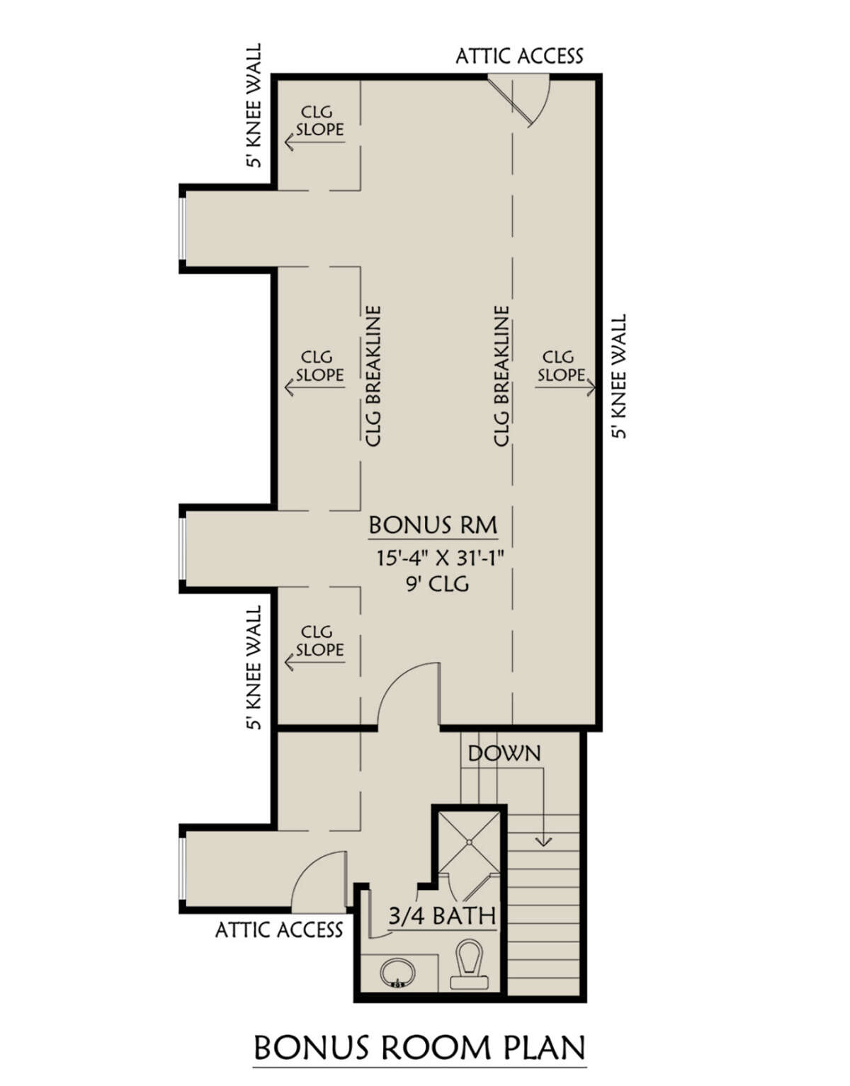 Bonus Room for House Plan #4534-00051