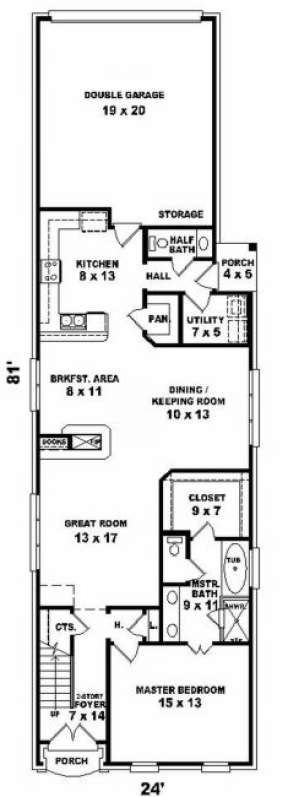 First Floor for House Plan #053-00264