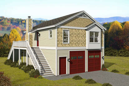 1 Bed, 1 Bath, 902 Square Foot House Plan - #940-00323