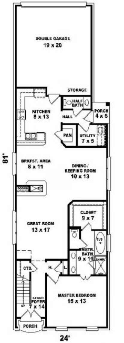 First Floor for House Plan #053-00265