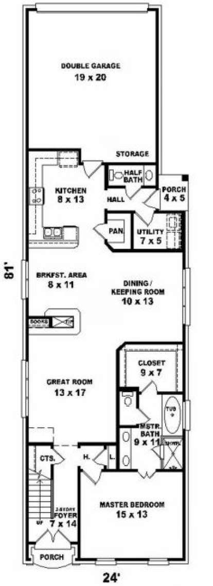First Floor for House Plan #053-00265