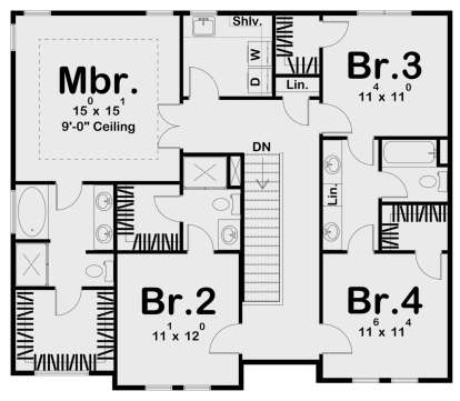 Second Floor for House Plan #963-00495