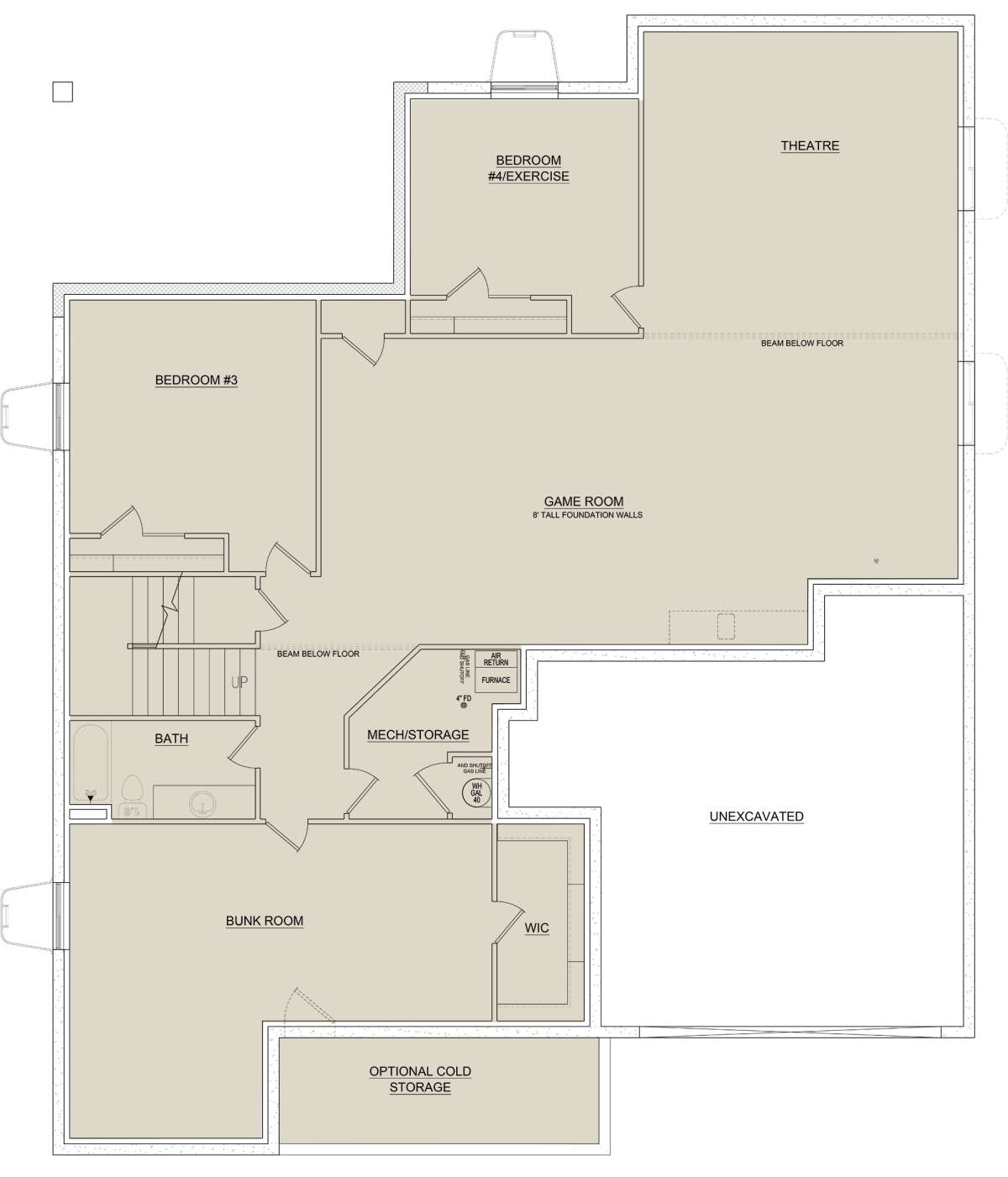 Basement for House Plan #8768-00001