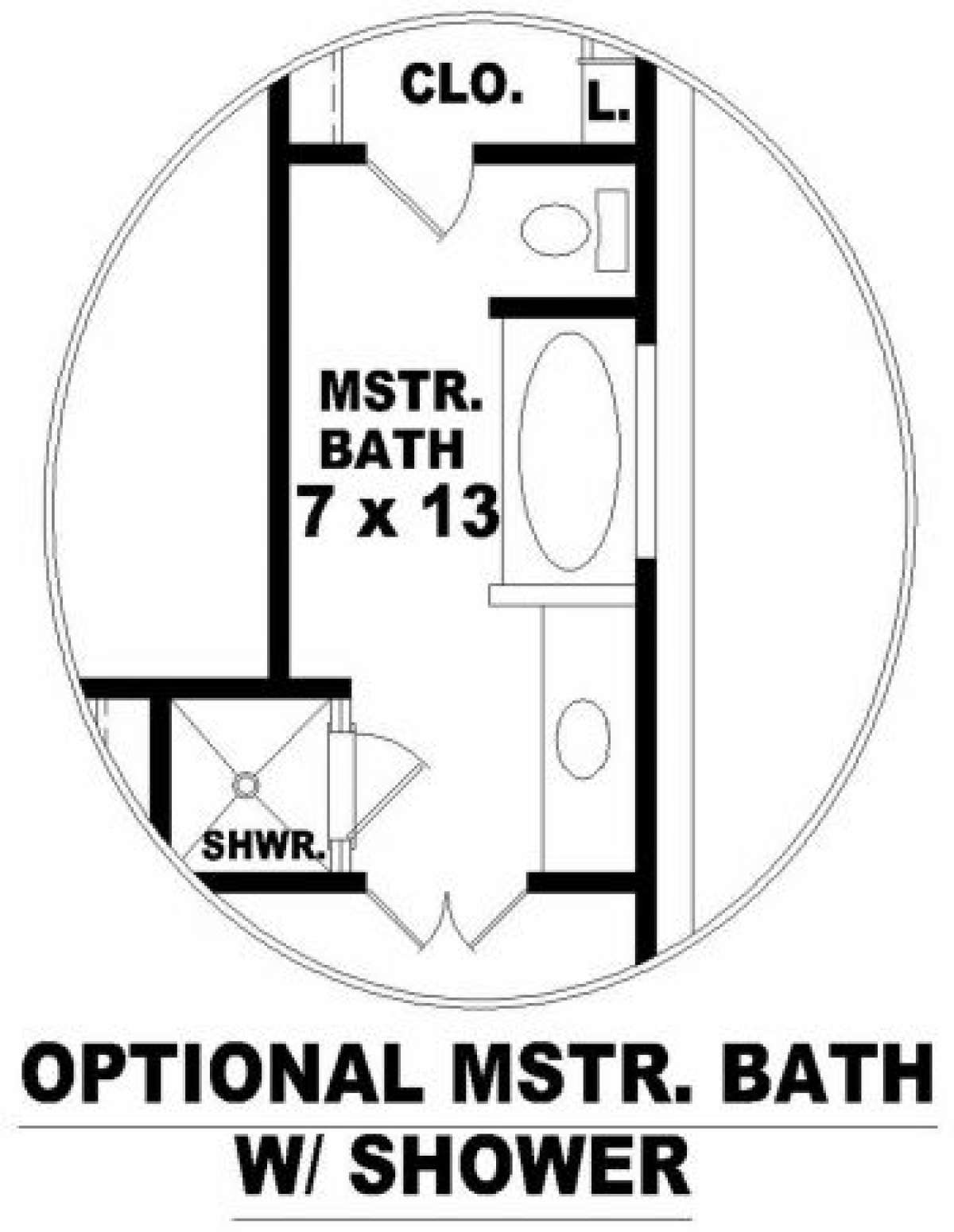 Optional Master Bath for House Plan #053-00266