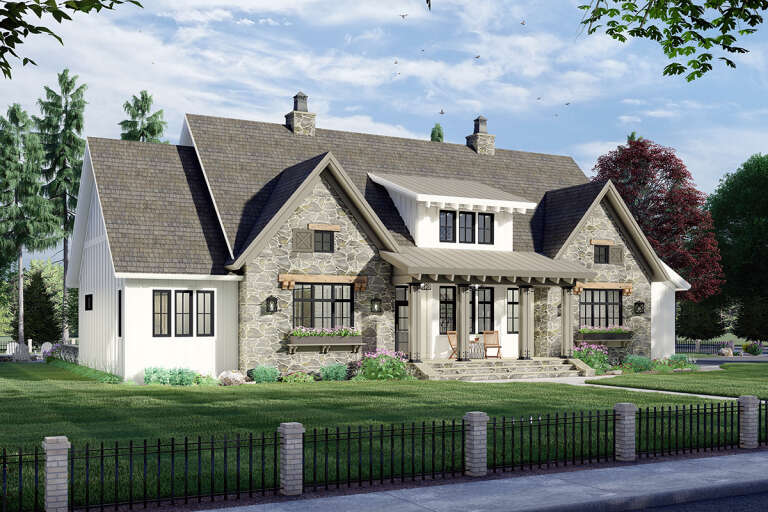 Modern Farmhouse House Plan #098-00327 Elevation Photo