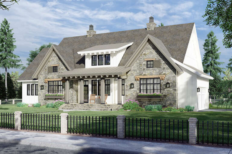 Modern Farmhouse House Plan #098-00327 Elevation Photo