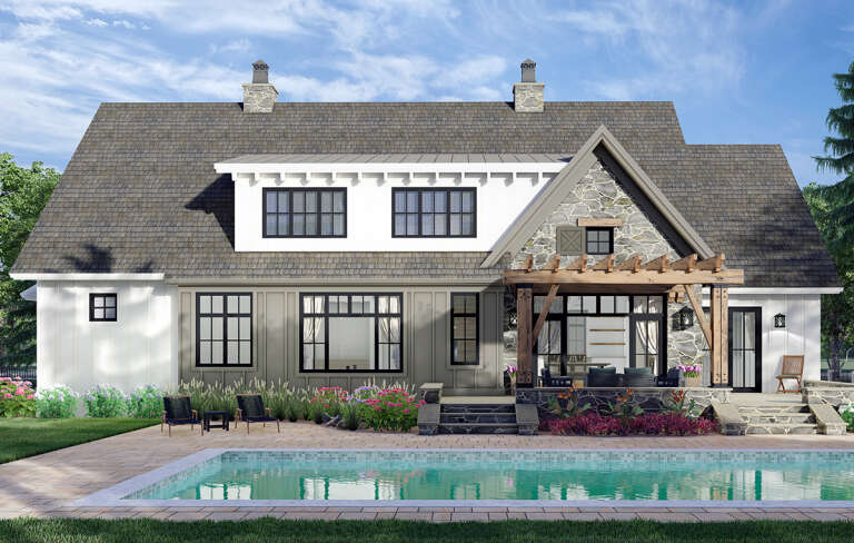 Modern Farmhouse House Plan #098-00327 Elevation Photo