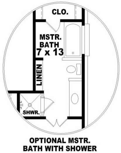 Optional Master Bath for House Plan #053-00267