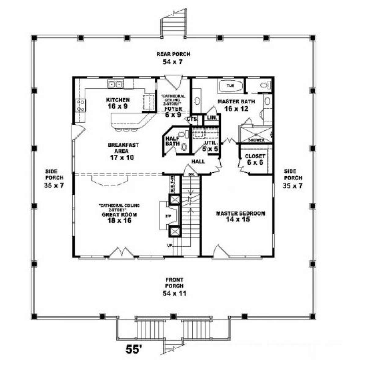 First Floor for House Plan #053-00268
