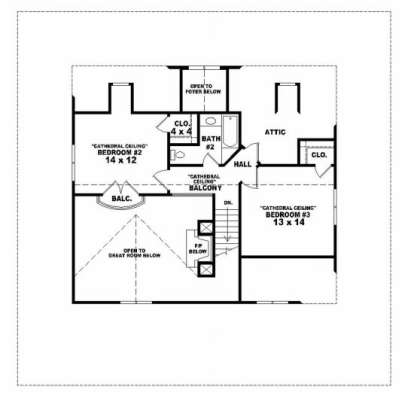 Second Floor for House Plan #053-00268