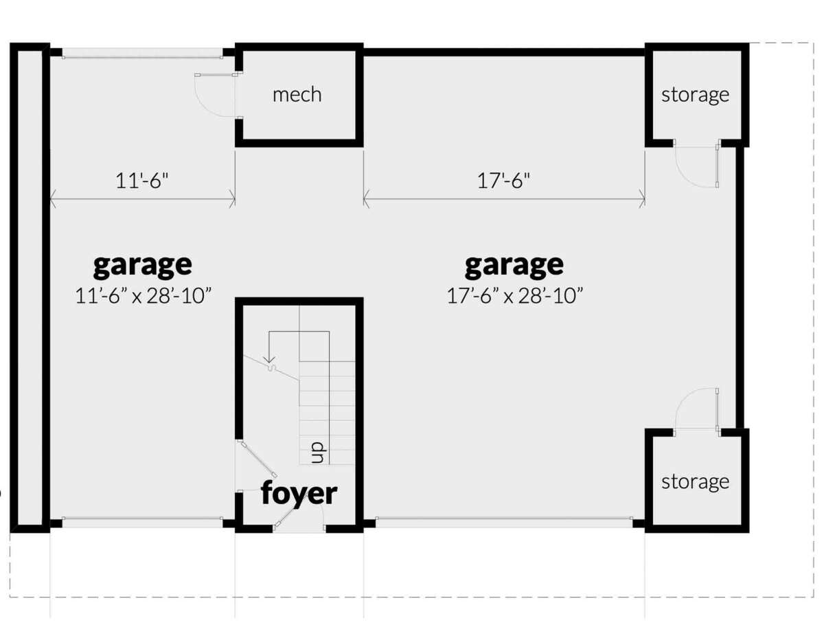 Garage Floor for House Plan #028-00165