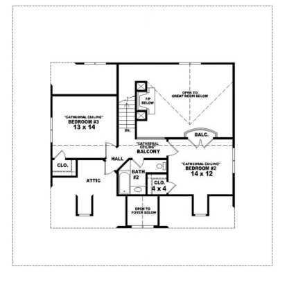 Second Floor for House Plan #053-00269