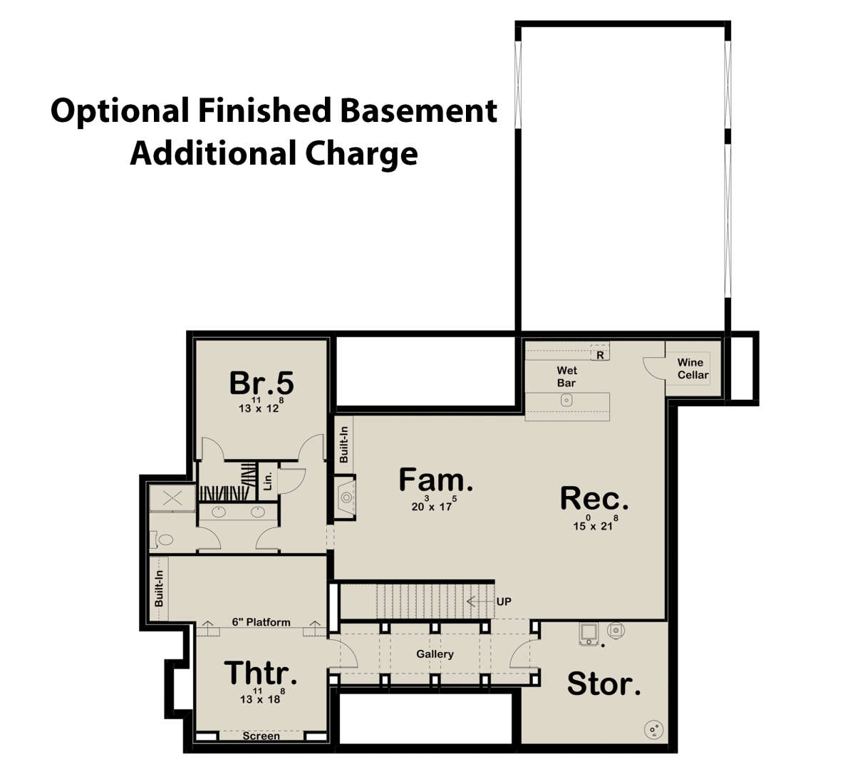 Optional Finished Basement for House Plan #963-00504