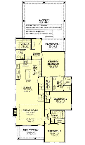 Main Floor w/ Basement Stair Location for House Plan #041-00245