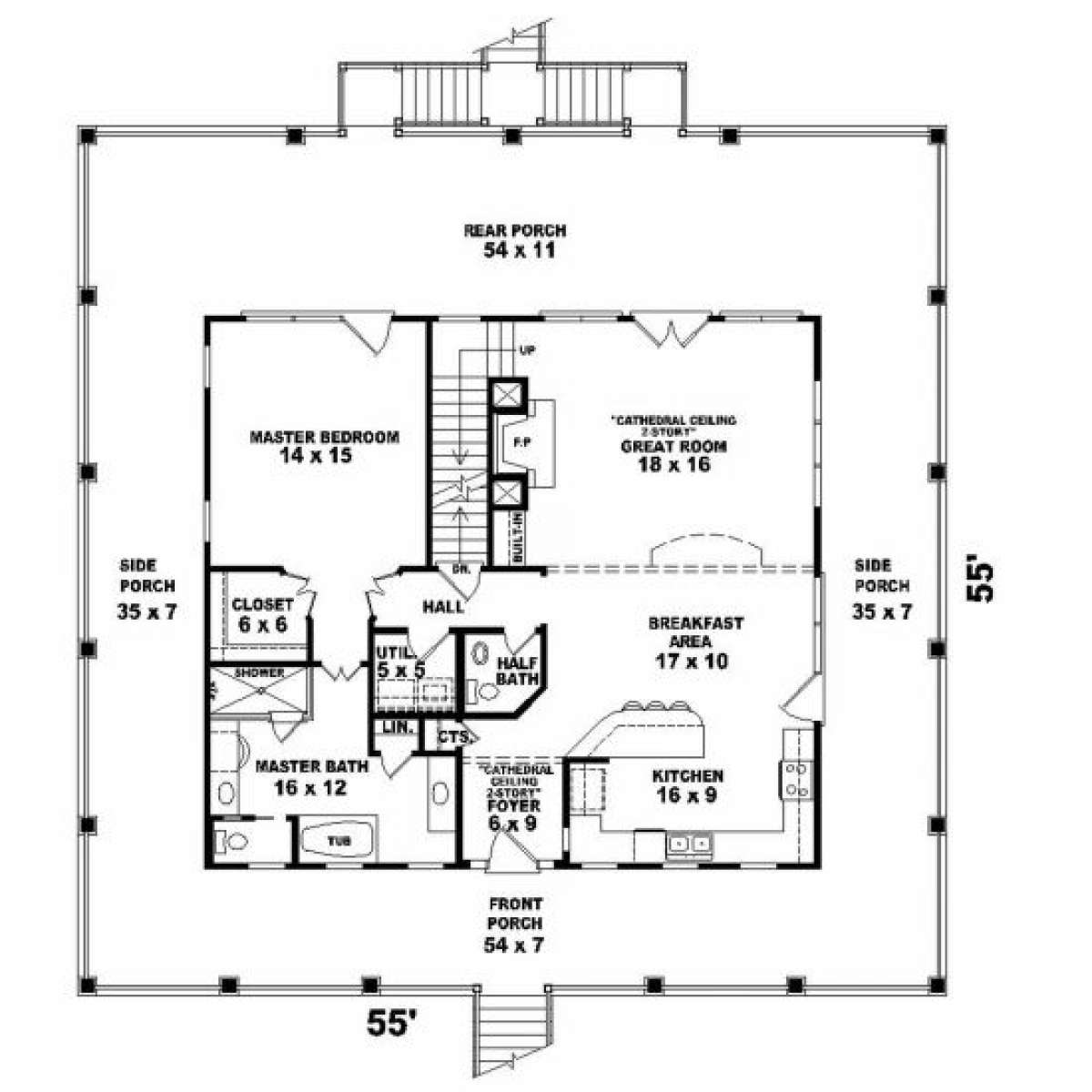 First Floor for House Plan #053-00270