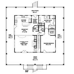 First Floor for House Plan #053-00271
