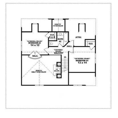 Second Floor for House Plan #053-00271