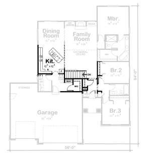 Alternate Main Floor Layout for House Plan #402-01695