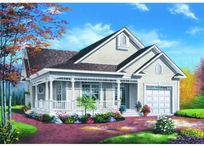 2 Bed, 1 Bath, 1124 Square Foot House Plan - #034-00007