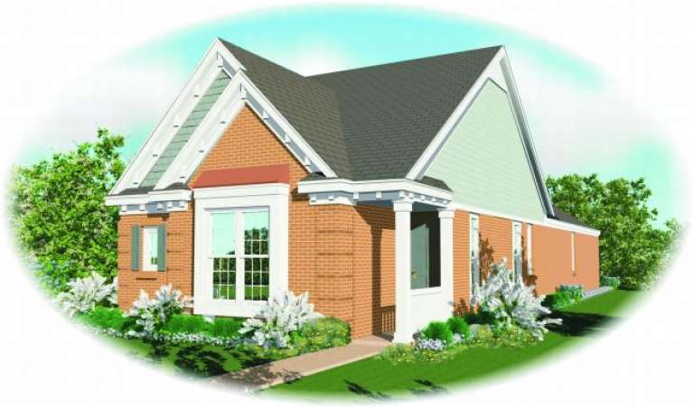 Narrow Lot House Plan #053-00272 Elevation Photo
