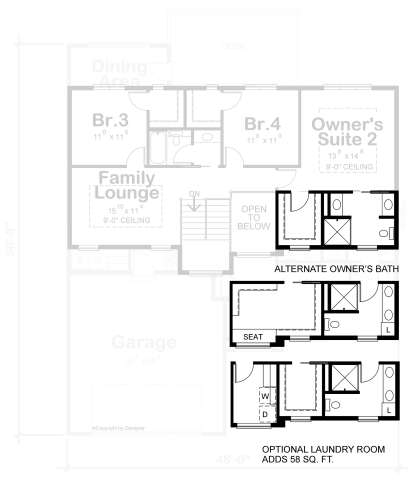 Alternate Master Bathroom Options for House Plan #402-01698