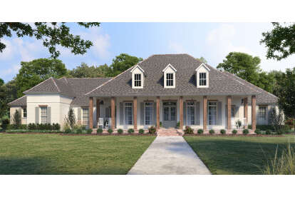 French Country House Plan #4534-00055 Elevation Photo