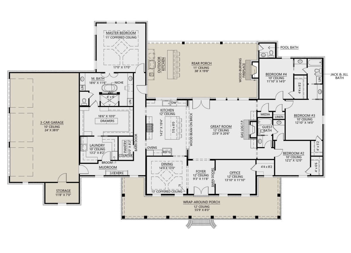Main Floor for House Plan #4534-00055