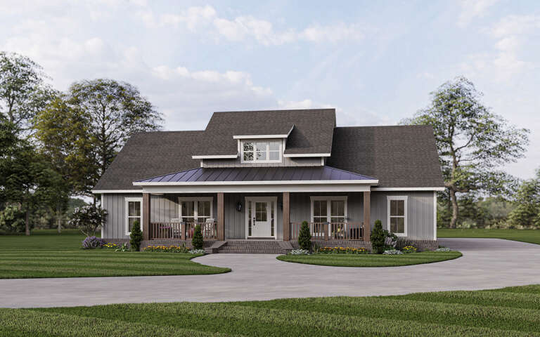 House Plan House Plan #25410 Angled Front Elevation