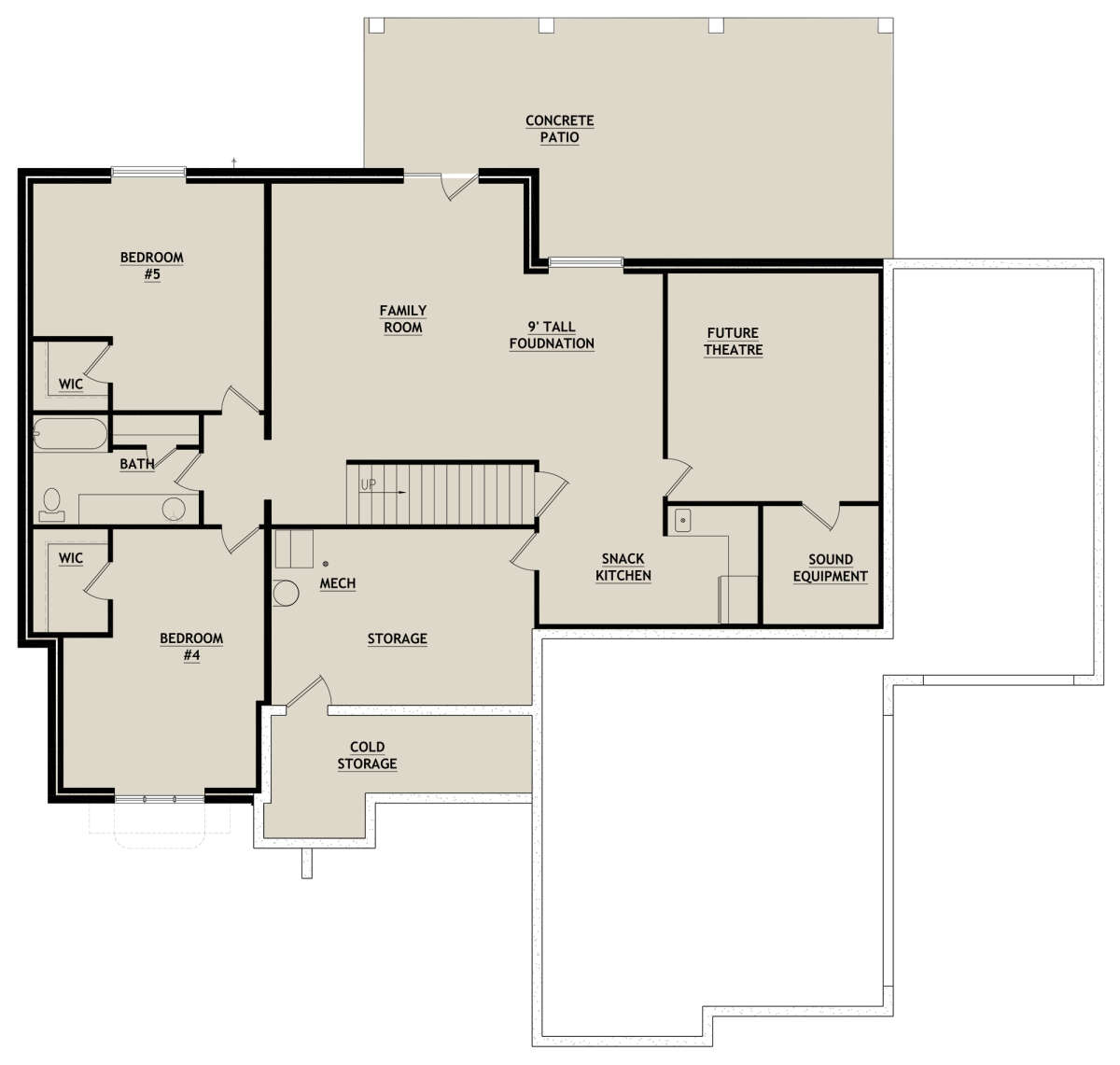 Basement for House Plan #8768-00002