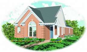 Narrow Lot House Plan #053-00275 Elevation Photo
