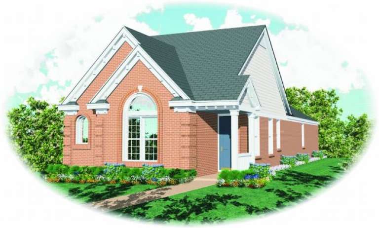 Narrow Lot House Plan #053-00275 Elevation Photo