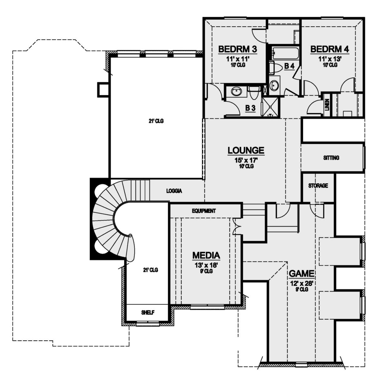 Second Floor for House Plan #5445-00462