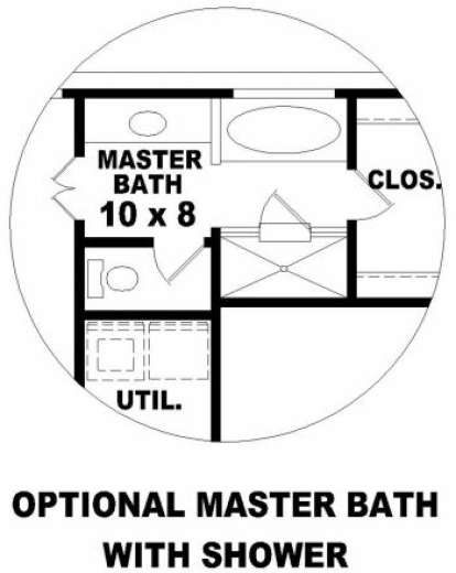 Optional Master Bath for House Plan #053-00276