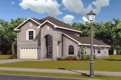 European House Plan #5445-00468 Elevation Photo