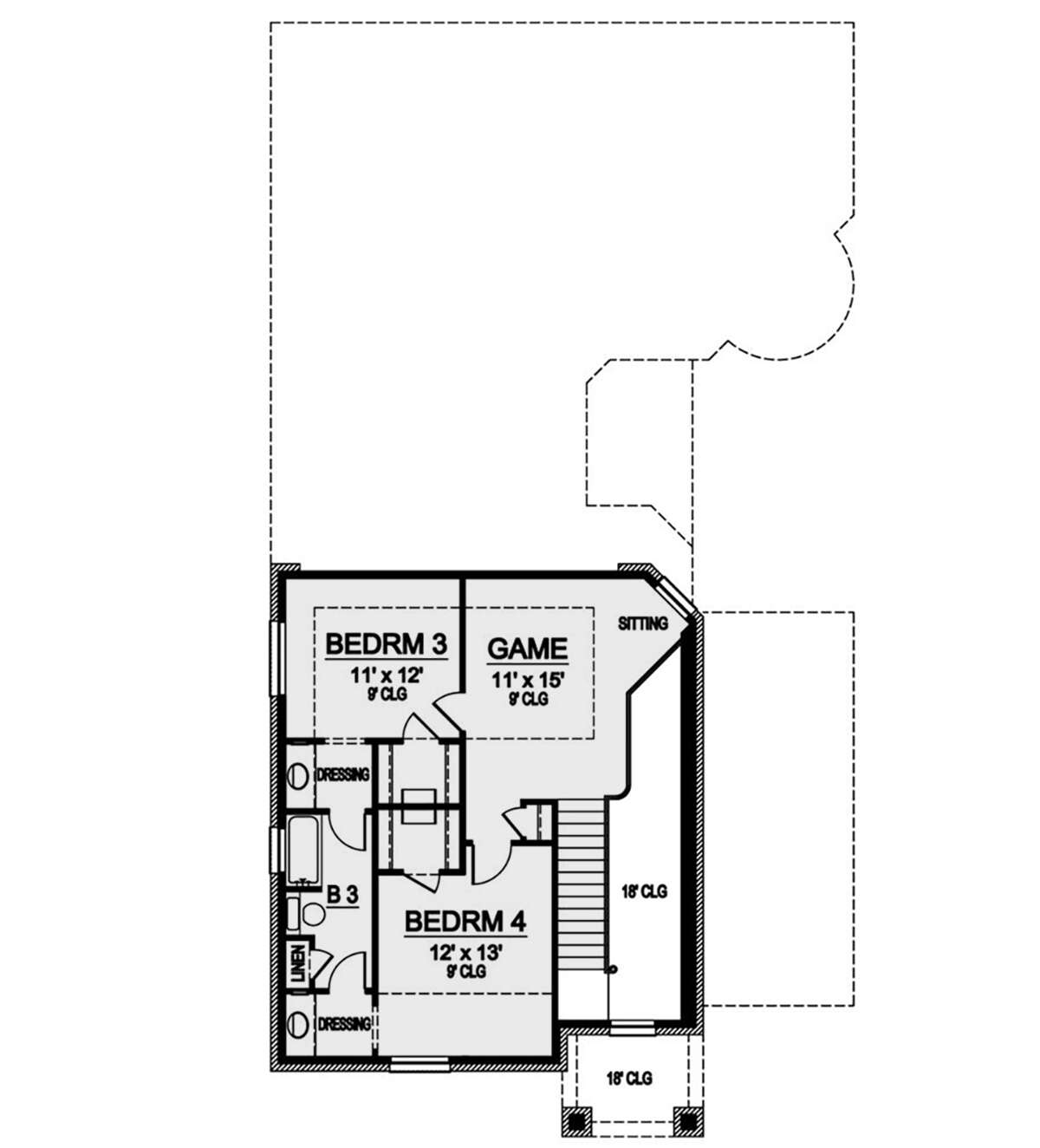 Second Floor for House Plan #5445-00468