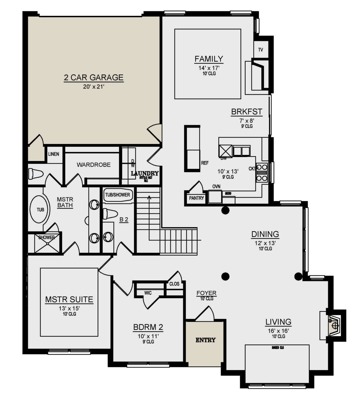 Floorplan 1 for House Plan #5445-00470